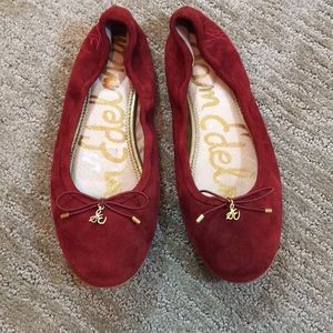 Sam Edelman Felicia Red Suede Flats 6.5